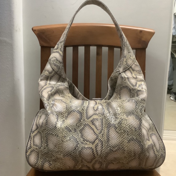 GILI Python Embossed Leather Hobo - Picture 2 of 5